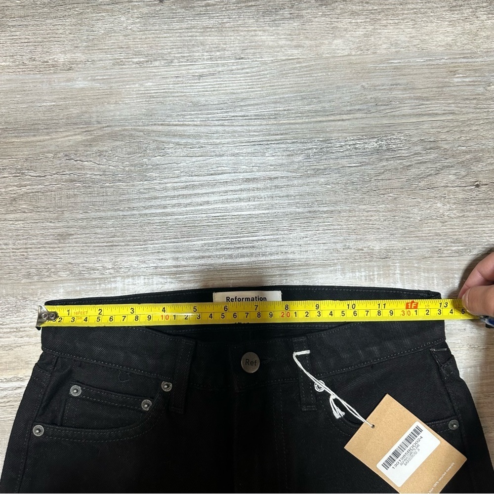NWT Reformation Julia High Cigarette Destroyed Black Jeans size 24 - Picture 10 of 11